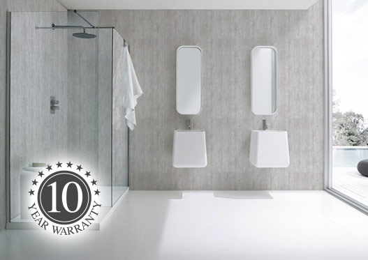 Stylish bathroom fitted with PVC bathroom wall panels by IPSL
