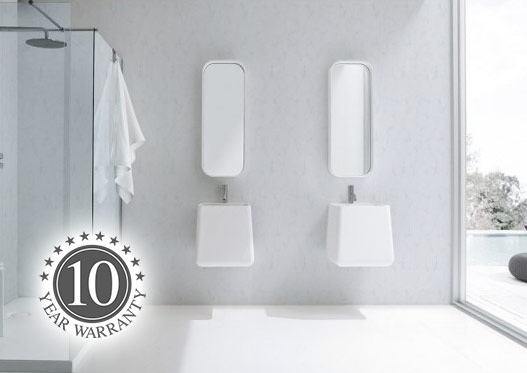 Shower panels in a modern bathroom