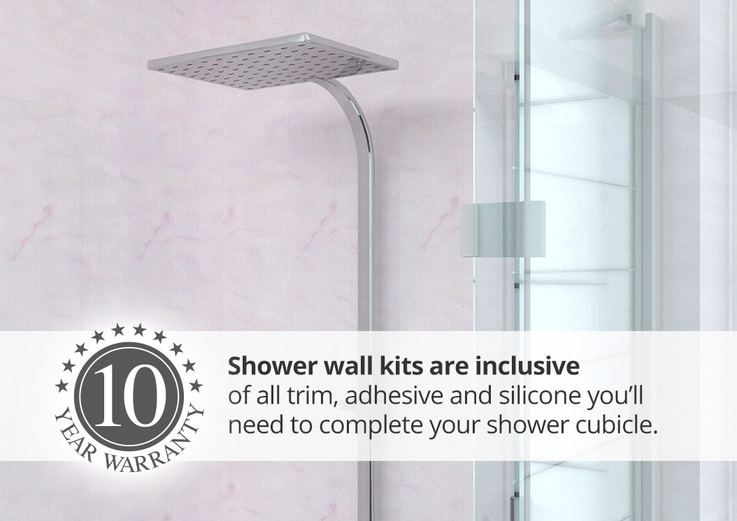 Interior Panel Systems wet wall panels in a shower cubicle